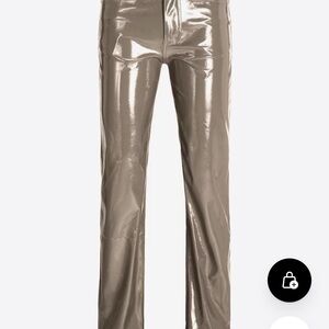 Shimmering Metallic Straight Leg Pants
